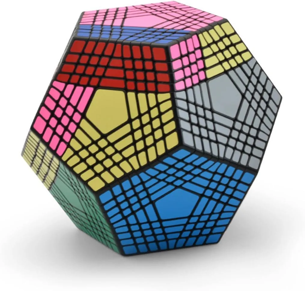 Magic Cube Megaminx Speed Cube Dodecahedron Cube Black Sticker Christmas Birthday Present Kids Gift,9×9