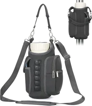 Magnetic Gym Bag Water Bottle Holder with Strap & Phone Pocket: Crossbody Sling Bag for Men Women Travel Work Sports