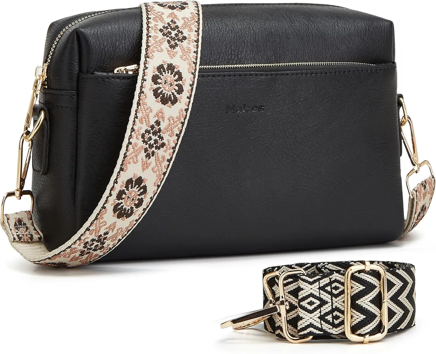 Makes Small Sling Bag for Women, Vegan Leather Fanny Pack Crossbody Bags for Women, Chest Bag With Wide Strap