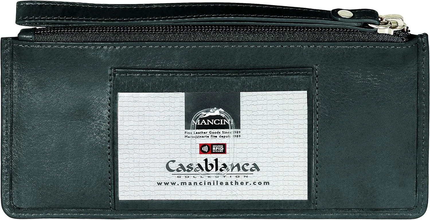Mancini Ladies' Leather Wristlet Wallet (RFID Secure)
