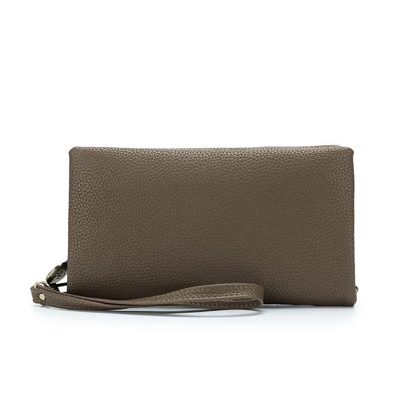 Mavie Taupe Crossbody Wallet