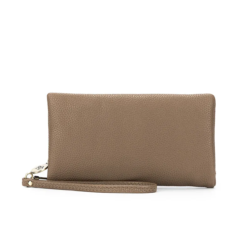 Mavie Taupe Crossbody Wallet