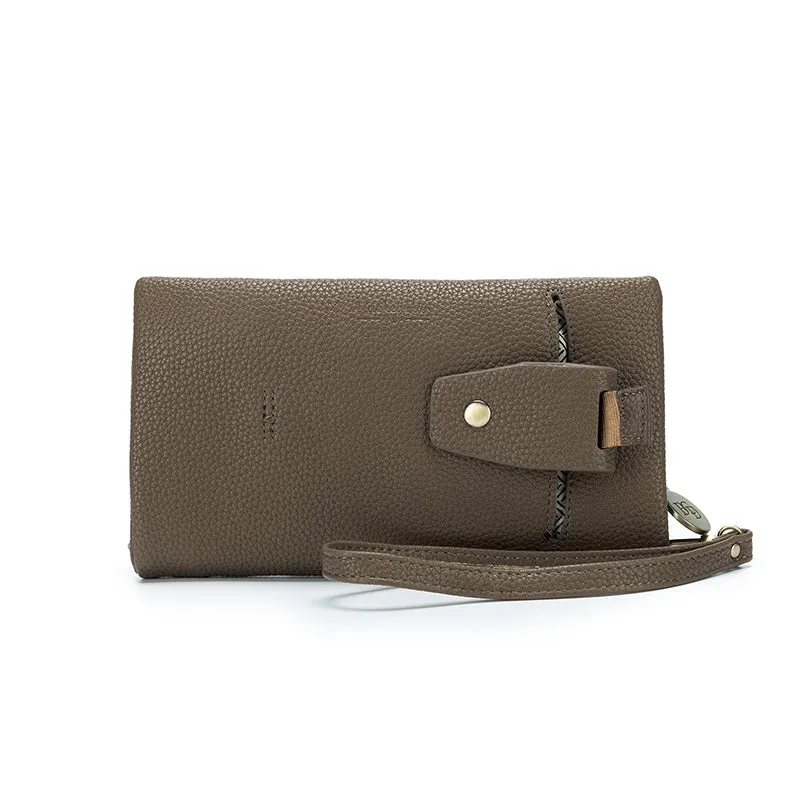 Mavie Taupe Crossbody Wallet
