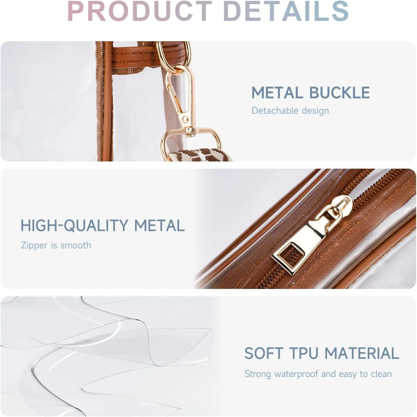 MEITRUE Clear Crossbody Bags for Women Trendy, Stadium approved Clear Purses Cross body bag for Concerts Sports