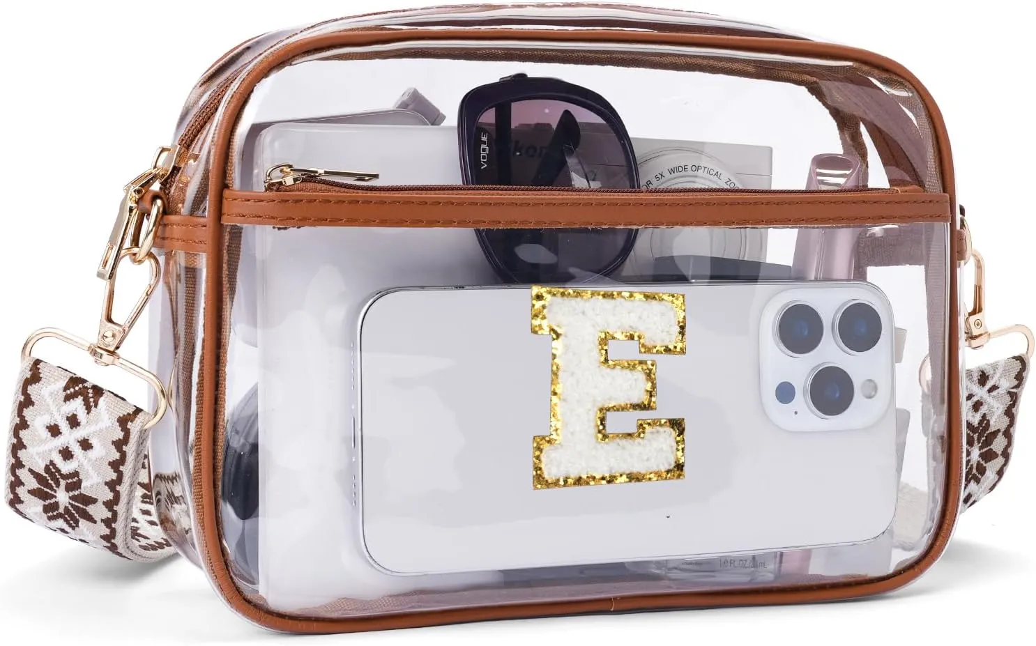 MEITRUE Clear Crossbody Bags for Women Trendy, Stadium approved Clear Purses Cross body bag for Concerts Sports