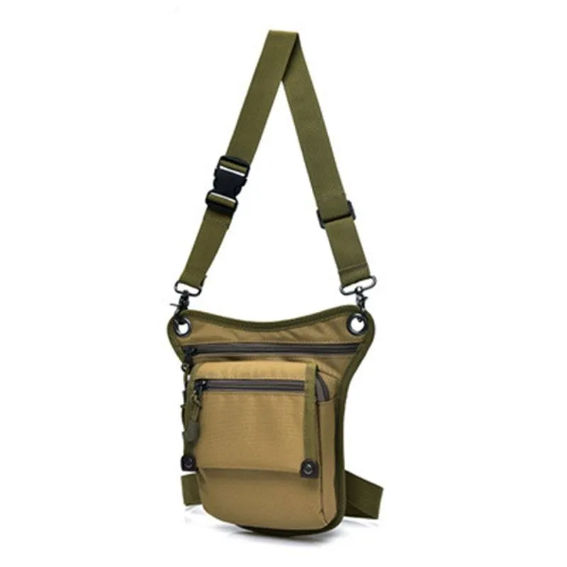 Men Canvas Drop Waist Bags Leg Pack Multifunction Shoulder Crossbody Bag Belt For Sport Climbing Bicycle and Motorcycle