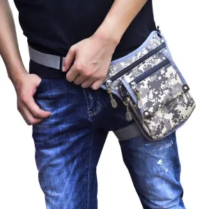 Men Canvas Drop Waist Bags Leg Pack Multifunction Shoulder Crossbody Bag Belt For Sport Climbing Bicycle and Motorcycle