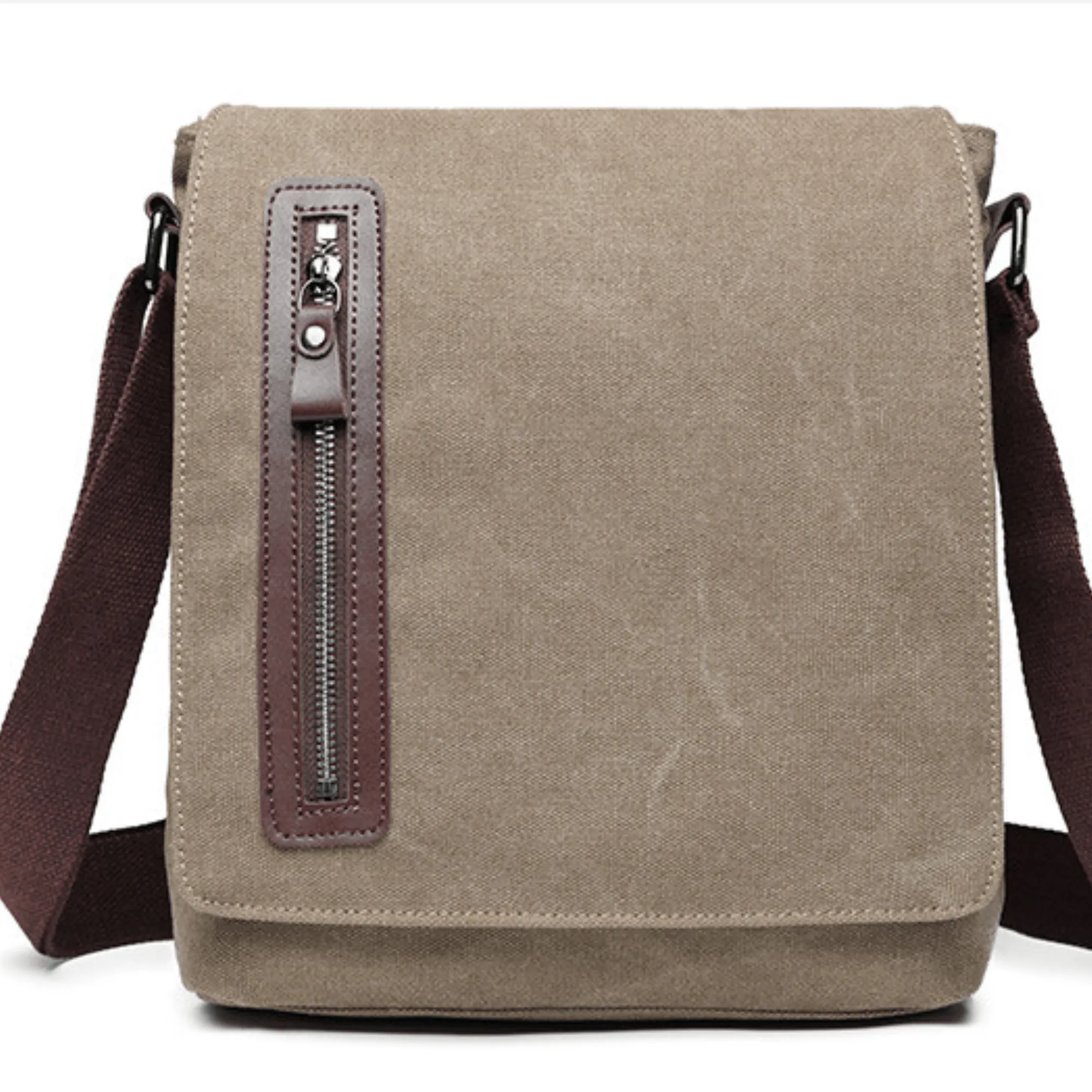 Men’s Canvas Cross Body Messenger Bag – Lightweight Shoulder Satchel