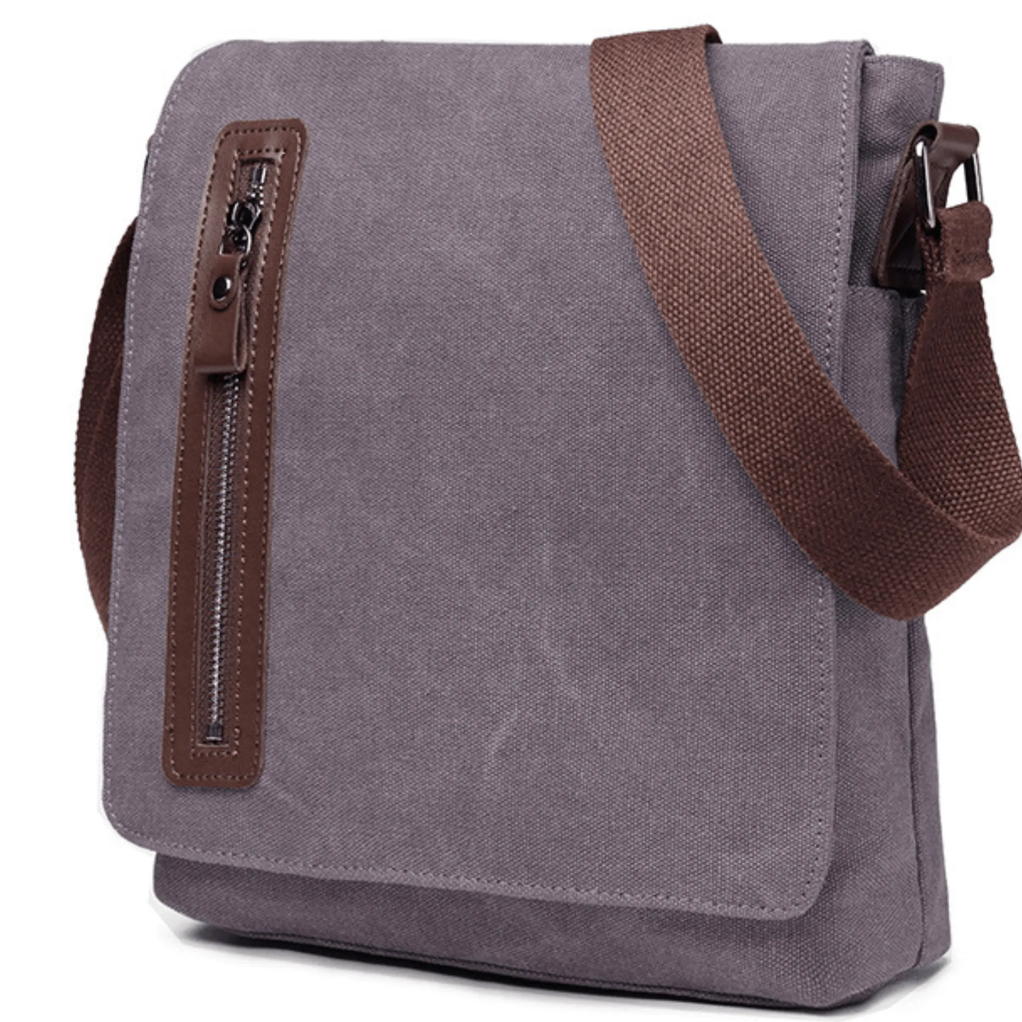 Men’s Canvas Cross Body Messenger Bag – Lightweight Shoulder Satchel