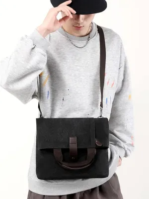 Men's Canvas Crossbody Travel Bag - Large-Capacity Shoulder Handbag