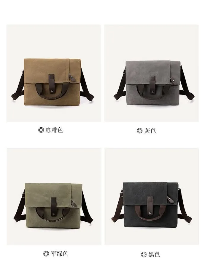 Men's Canvas Crossbody Travel Bag - Large-Capacity Shoulder Handbag