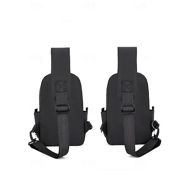 Men's Crossbody Bag Chest Bag Shoulder Bags Nylon Outdoor Casual Daily Zipper Multiple pockets Large Capacity Lightweight Solid Color Black Blue Grey