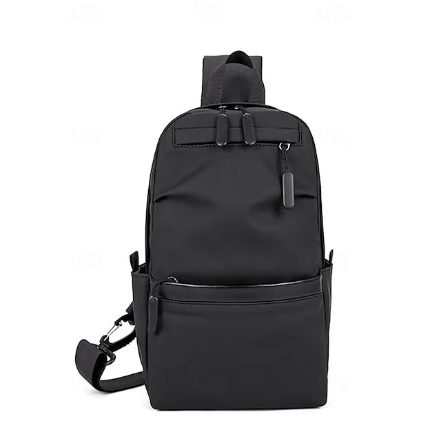 Men's Crossbody Bag Chest Bag Shoulder Bags Nylon Outdoor Casual Daily Zipper Multiple pockets Large Capacity Lightweight Solid Color Black Blue Grey