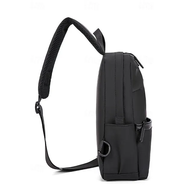 Men's Crossbody Bag Chest Bag Shoulder Bags Nylon Outdoor Casual Daily Zipper Multiple pockets Large Capacity Lightweight Solid Color Black Blue Grey