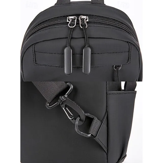 Men's Crossbody Bag Chest Bag Shoulder Bags Nylon Outdoor Casual Daily Zipper Multiple pockets Large Capacity Lightweight Solid Color Black Blue Grey