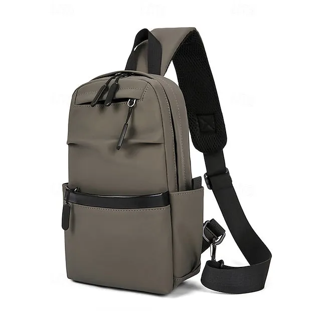 Men's Crossbody Bag Chest Bag Shoulder Bags Nylon Outdoor Casual Daily Zipper Multiple pockets Large Capacity Lightweight Solid Color Black Blue Grey
