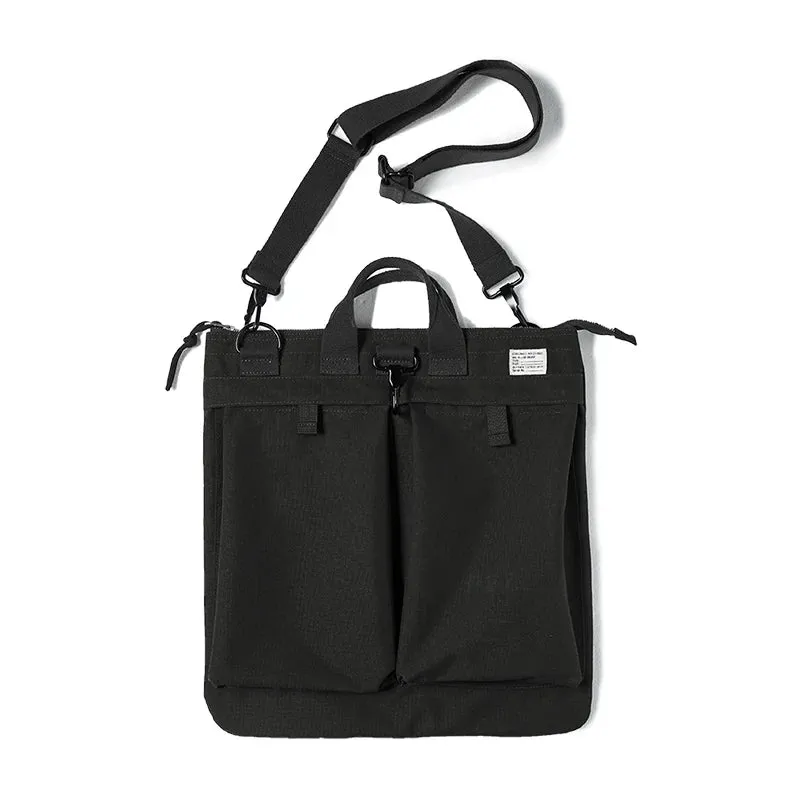 Men's Flyers Helmet Canvas Bag – Large Capacity Crossbody Shoulder Messenger Bag