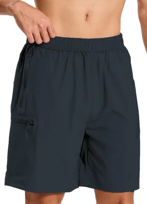 Mens Hybrid Shorts for Running Athletic Hiking Sports Workout Quick Dry Lightweight Breathable with 4 Zipper Pocket