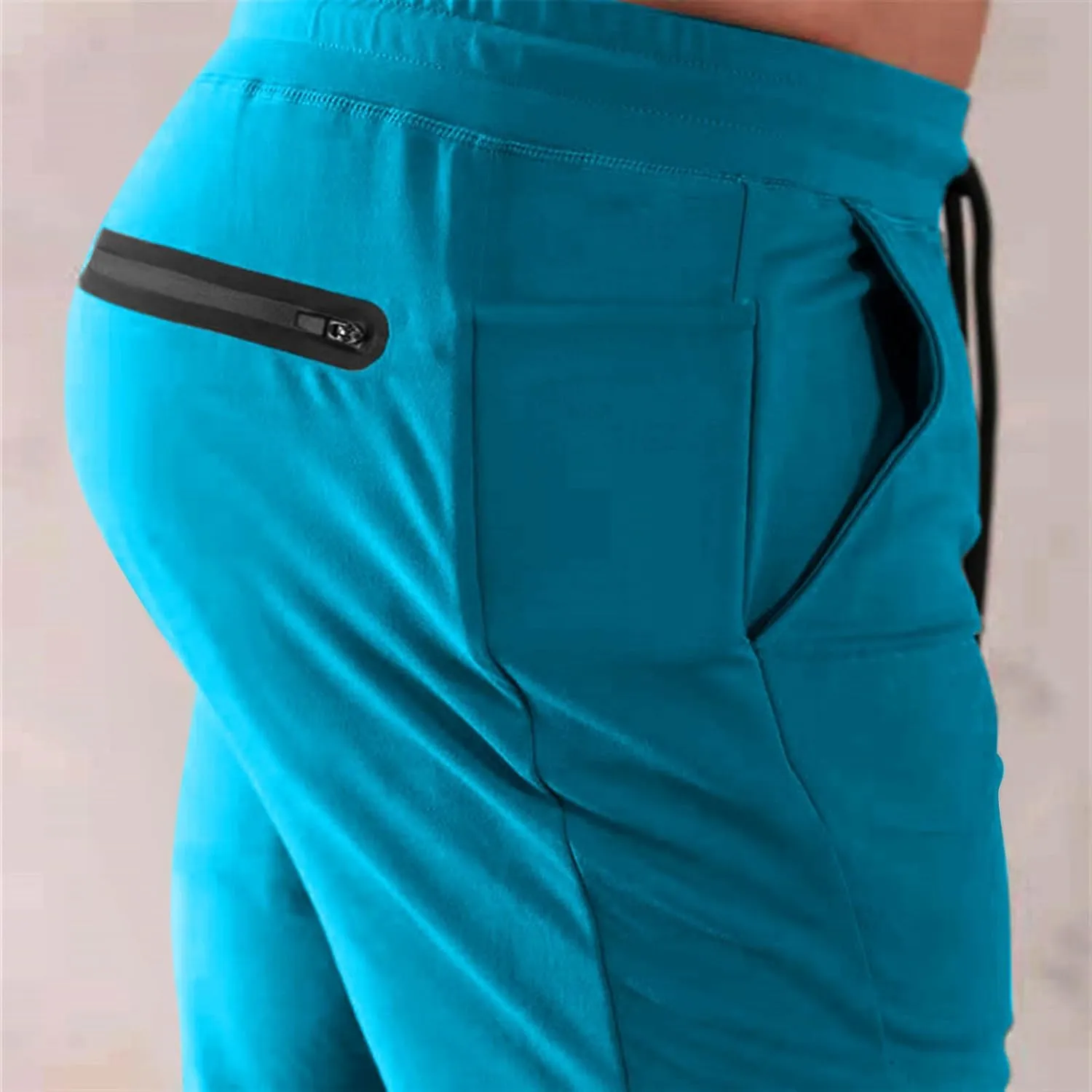 Mens Jogger Pants Slim Fit Drawstring Sports Sweatpants Athletic Fashion Breathable Gym Running Pants with Pocket