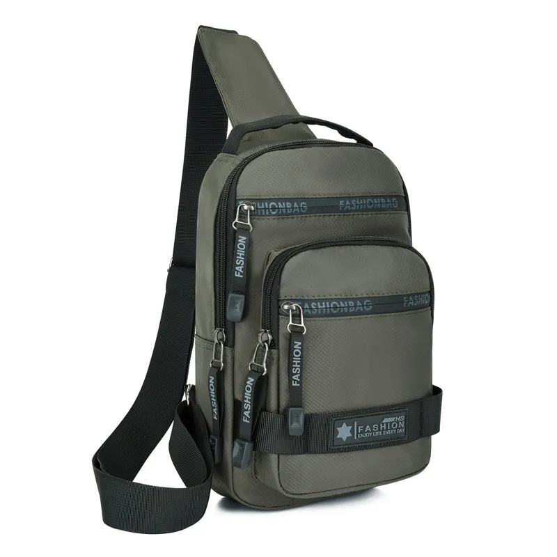 Men's Large Capacity Korean Lightweight Nylon Cloth Men's Chest Bags