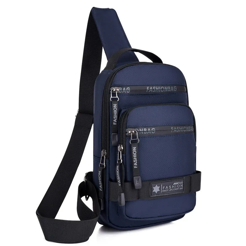 Men's Large Capacity Korean Lightweight Nylon Cloth Men's Chest Bags