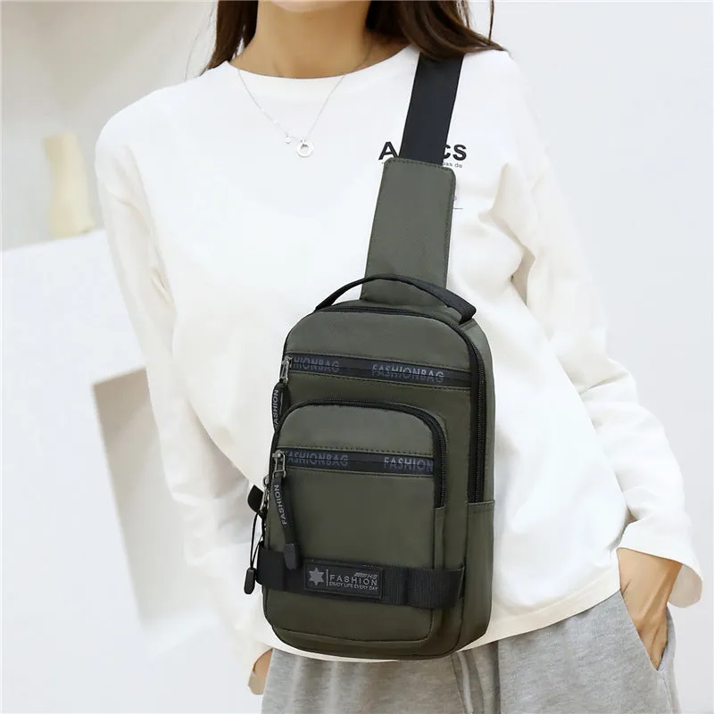 Men's Large Capacity Korean Lightweight Nylon Cloth Men's Chest Bags