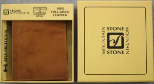 Mens Leather Bifold Wallet One Size Brown