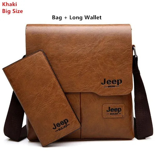 Men's Leather Shoulder Bag & Leather Card Wallet