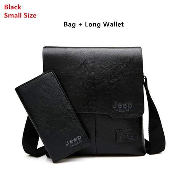 Men's Leather Shoulder Bag & Leather Card Wallet