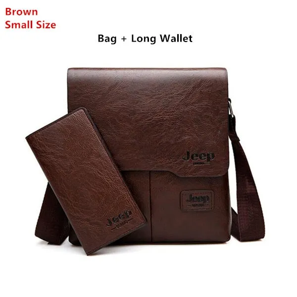 Men's Leather Shoulder Bag & Leather Card Wallet