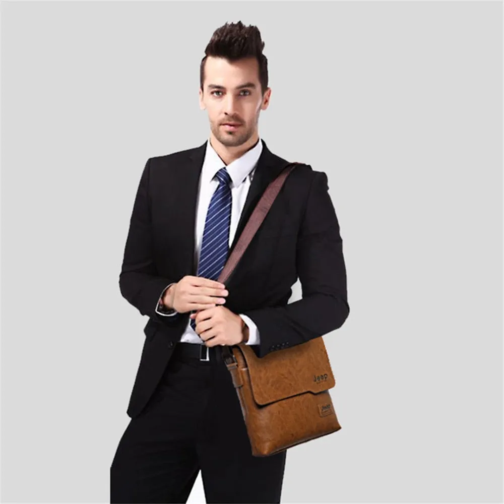 Men's Leather Shoulder Bag & Leather Card Wallet