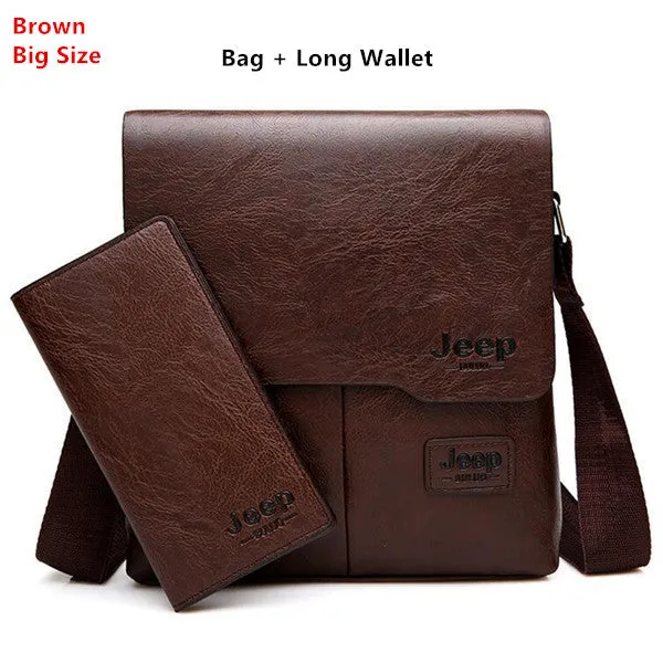 Men's Leather Shoulder Bag & Leather Card Wallet