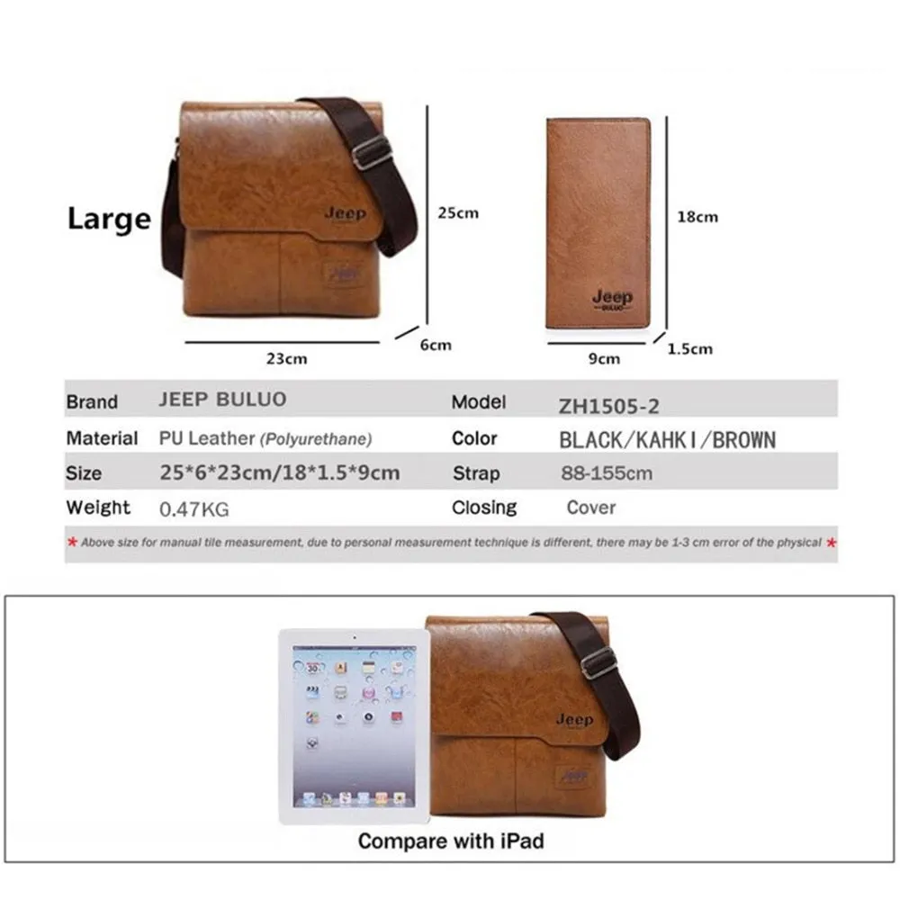 Men's Leather Shoulder Bag & Leather Card Wallet