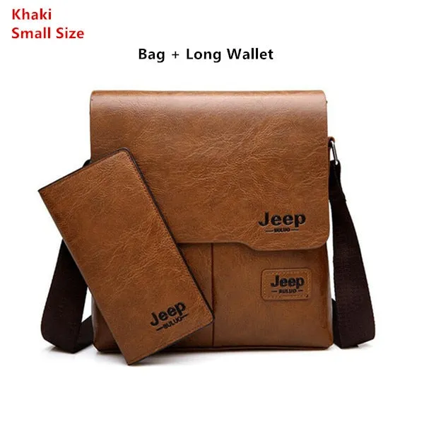 Men's Leather Shoulder Bag & Leather Card Wallet