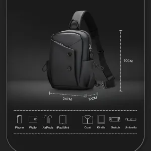 Men’s Oxford Crossbody Bag – 24x12x30cm Large Capacity Tactical Sling Backpack for Travel & Outdoor