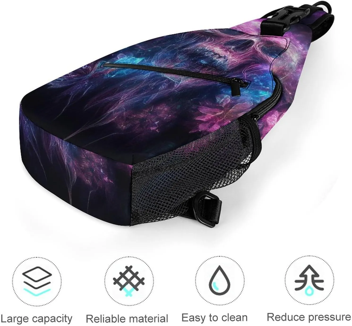 Mens Sling Bag with Adjustable Strap, Large Capacity Hiking Gym Chest Daypack Crossbody Shoulder Bag
