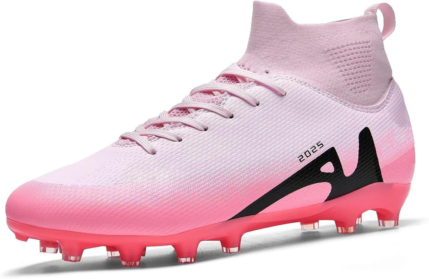 Men's Soccer Shoes High-Tops Lace-Up Non-Slip Spikes Indoor Football Futsal TF Turf Cleats