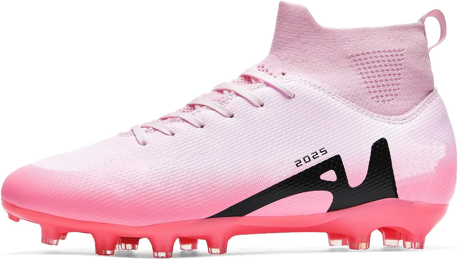 Men's Soccer Shoes High-Tops Lace-Up Non-Slip Spikes Indoor Football Futsal TF Turf Cleats