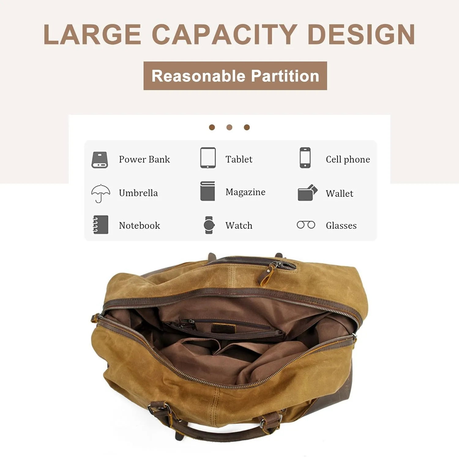 Men's Travel Duffle Bag Canvas Large Capacity Weekend Crossbody Shoulder Bag Convenient Carry On Luggage Bags (Grey)