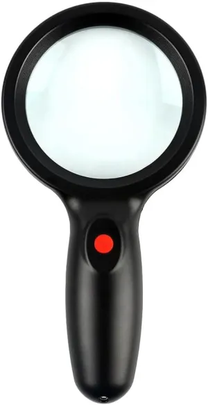 Microscope Accessories Kit Portable LED Light Bright Magnifier Handheld Magnifier Magnifying Glass With 18 LED Lamp 10X 5X/15X 10X/20X For Reading Repair Microscope Slides ( Color : Black , Size : 10X