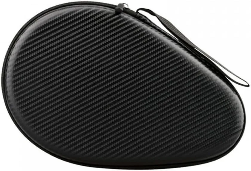 MiOYOOW Table Tennis Racket Case, Hard Shell Ping Pong Storage Bag Ping Pong Paddles Case with Zipper Can Hold 2 Short-Handled Rackets or 1 Long-Handled Racket