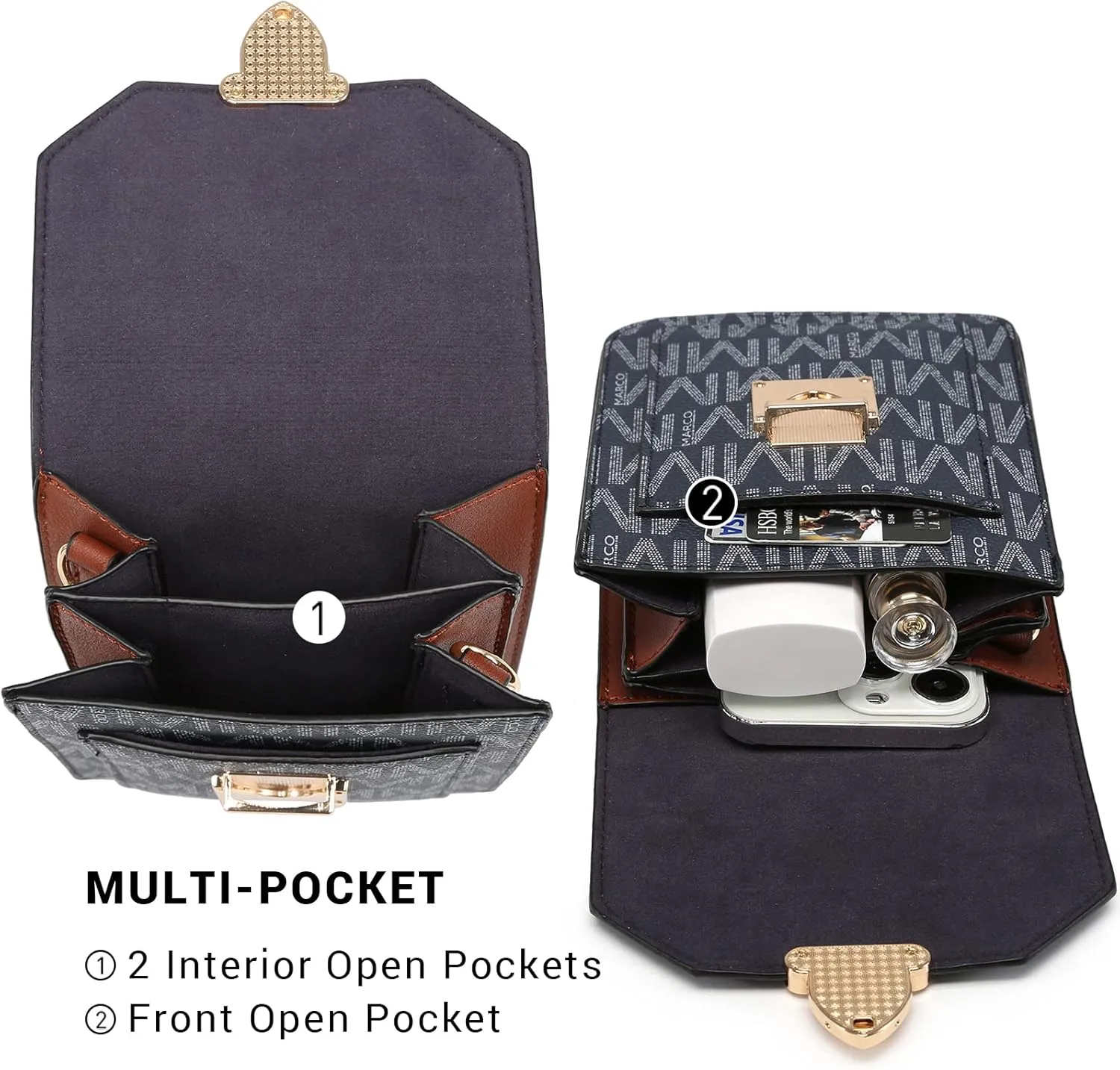 MKP Women Fashion Signature Lightweight Cute Small Crossbody Bags Cell Phone Purse Wallet Shoulder Bag With Snap Closure