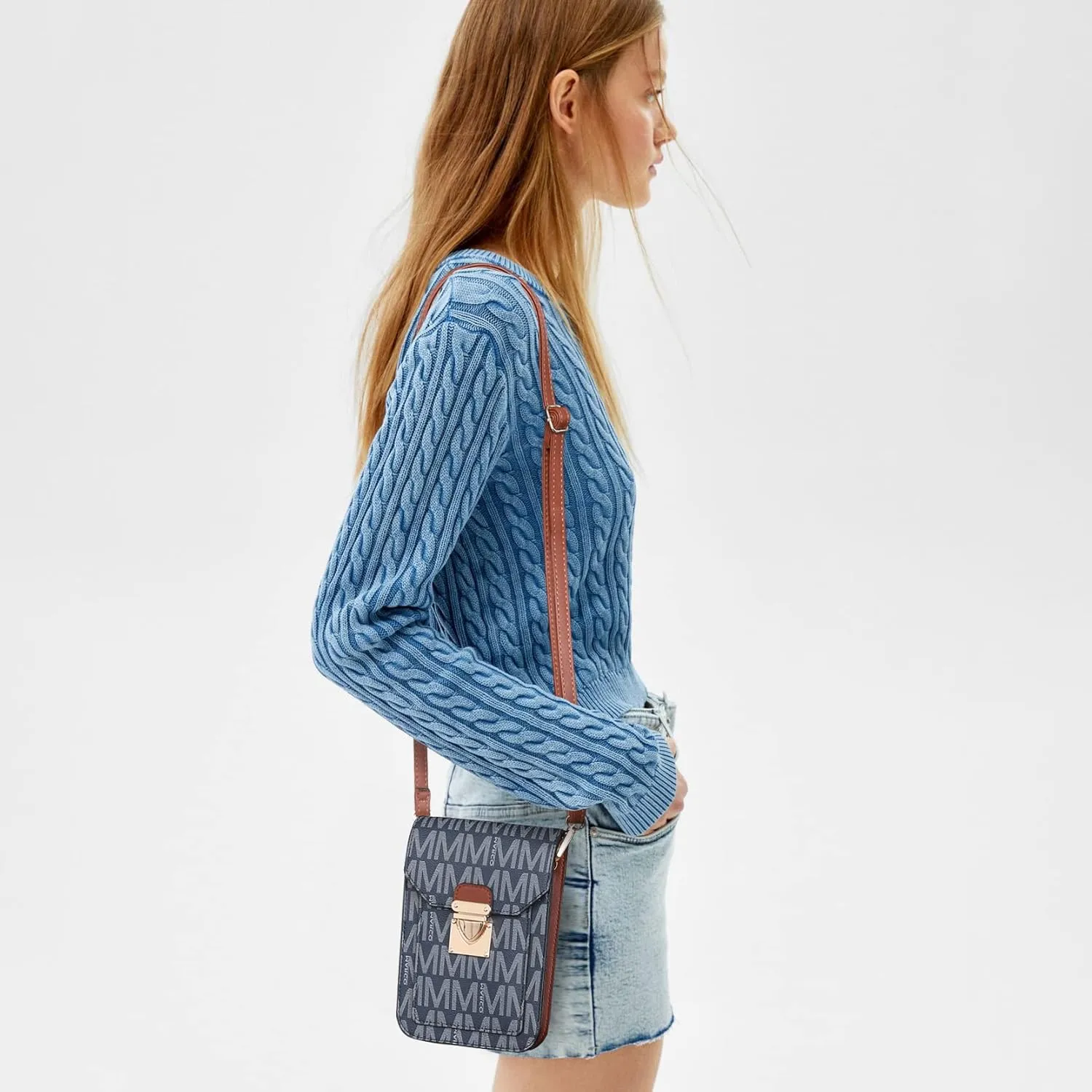MKP Women Fashion Signature Lightweight Cute Small Crossbody Bags Cell Phone Purse Wallet Shoulder Bag With Snap Closure
