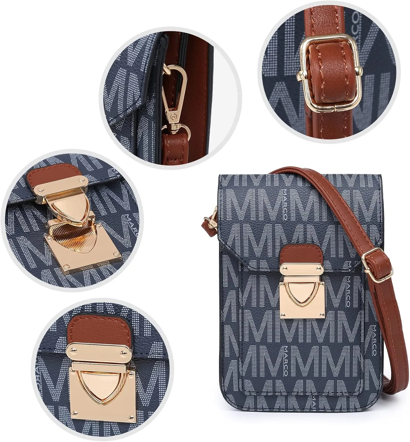 MKP Women Fashion Signature Lightweight Cute Small Crossbody Bags Cell Phone Purse Wallet Shoulder Bag With Snap Closure