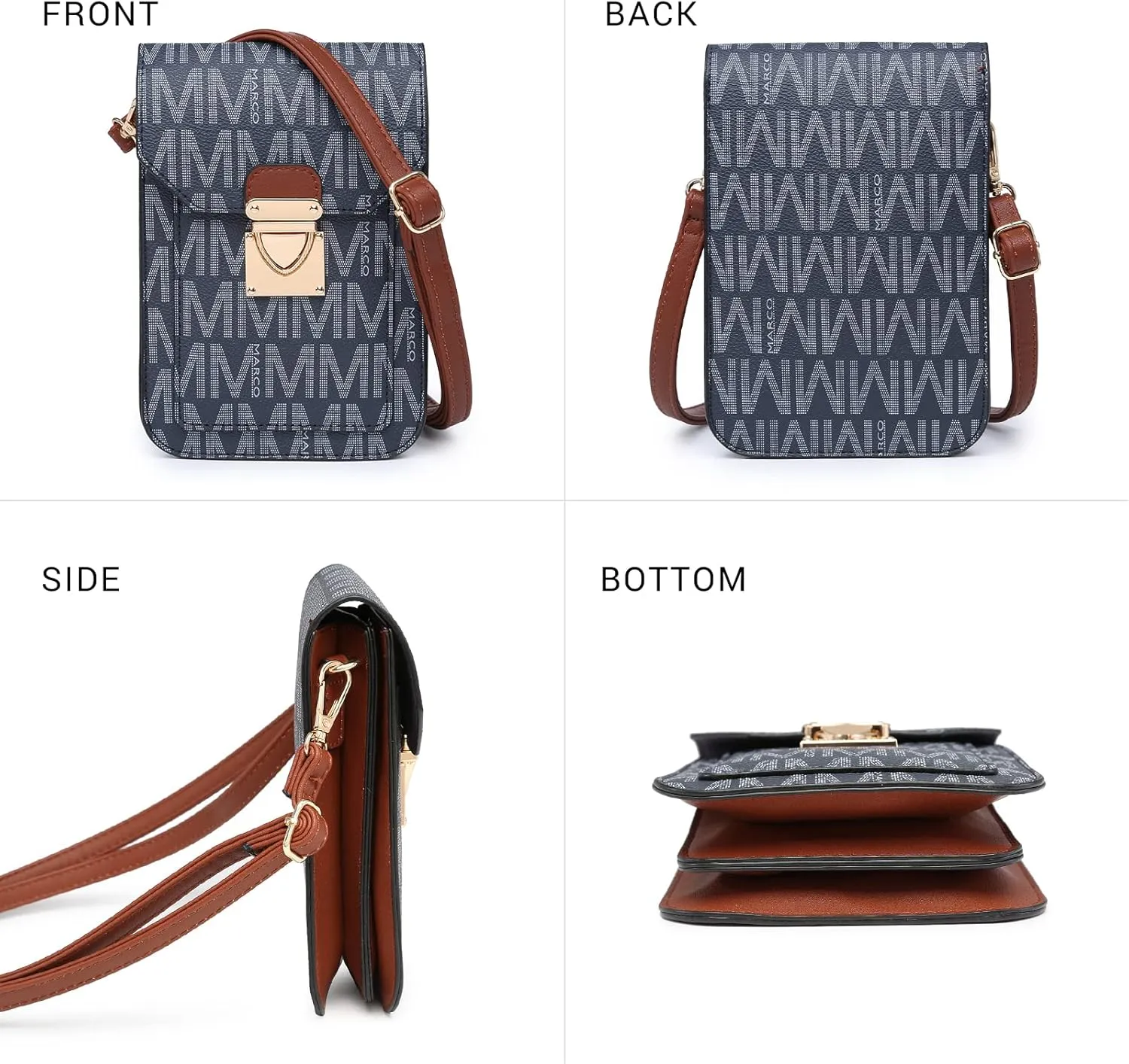 MKP Women Fashion Signature Lightweight Cute Small Crossbody Bags Cell Phone Purse Wallet Shoulder Bag With Snap Closure