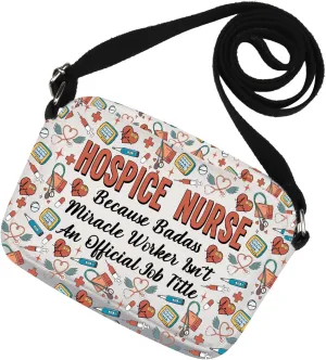 MNIGIU Funny Hospice Nurse Gift Hospice Care Gift Palliative Care Crossbody Bag for End of Life Nurse Hospice Office