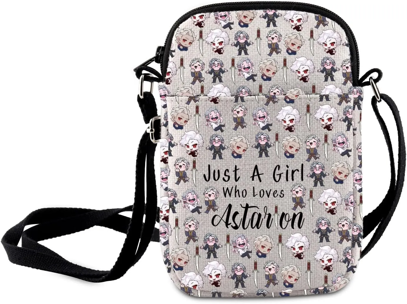 MNIGIU RPG Game Lover Gift Just A Girl Who Loves Astarion Crossbody Bag BG3 Member Shoulder Bag Video Game Player Merch
