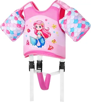 MoKo Kids Swim Vest, Arm Band Pool Floaties Jacket for 2-3-4-5-6 Years (22-30-40-50-66LBS), Pool Floats for Kids, Water Wings for Children Swimmies, Toddlers, Boys, Girls