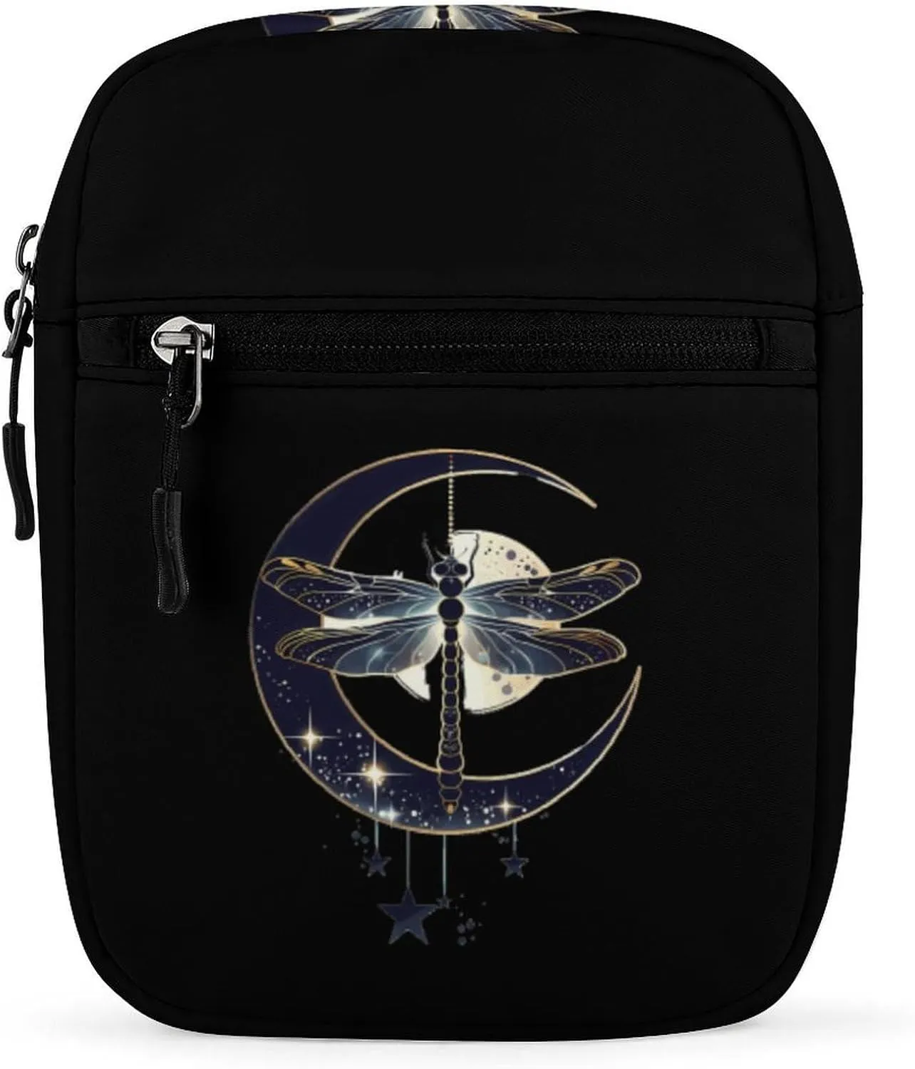 Moon Nature Insect Dragonfly Small Crossbody Bags Mini Shoulder Bag Travel Messenger Bag for Men Women