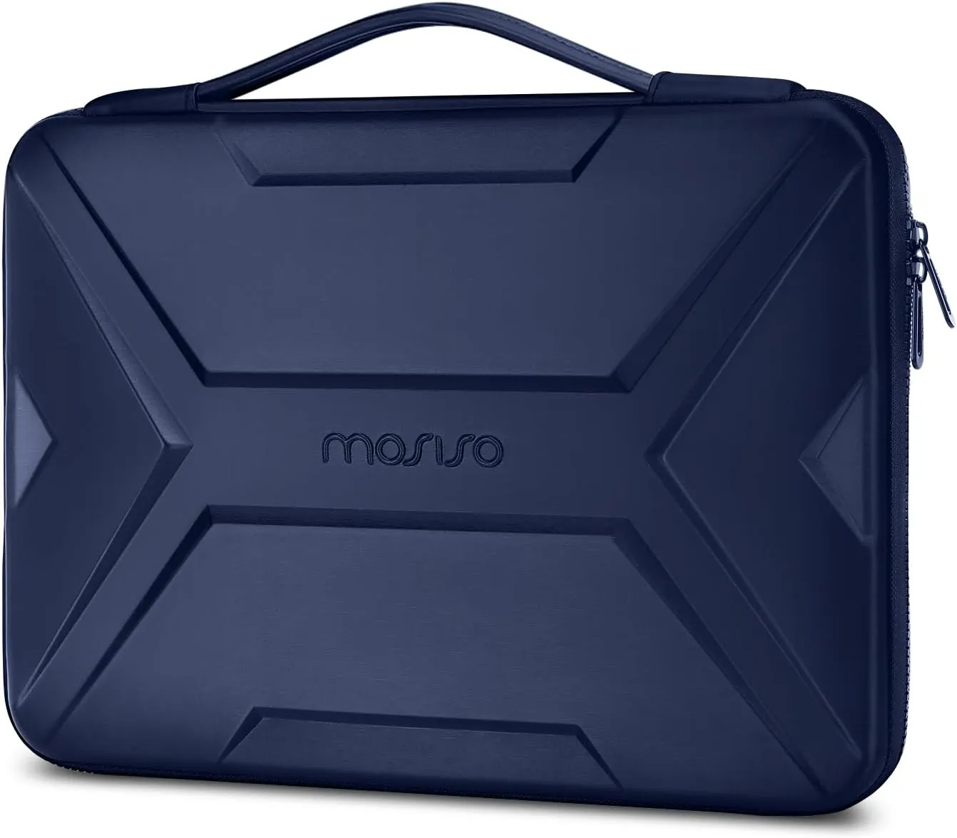 MOSISO 13-14 inch Laptop Hard Case, 13.3 inch Waterproof Shockproof Computer Bag Compatible with MacBook HP Dell,Artistic Geometric EVA Carrying Sleeve Laptop Case Hard Shell with Handle, Navy Blue
